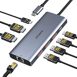 Laptop USB C Docking Station Dual HDMI Monitors 8K USB C Video USB-C Hub