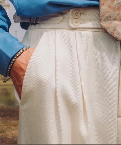 Men's Casual Lux Cotton Twill Pants Wide Leg Summer Pants for Men Lightweight Casual Vintage4