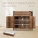 YESHOMY Coffee Bar and Accent Cabinet, Farmhouse Barn Door Buffet Sideboard with Drawer and Adjustable Shelf, Wide Desktop for Kitchen, Dining Room, Bathroom, Entryway, Brown＆Rustic