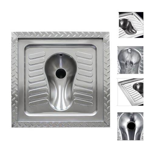 Inodoro en cuclillas genérico, inodoro en cuclillas duradero de acero inoxidable, diseño resistente al frío para uso doméstico y comercial miniatura 5
