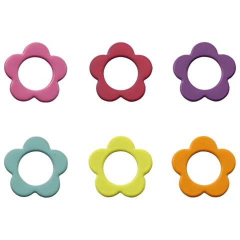 XGNG 30PCS 17mm Flower Knitting Stoppers Needles Stoppers Stitch Rings with erHook Marks Colorful Stitch Rings for Knitting Knitting Stoppers Needles Stoppers for Knitting Croche, Knitting Accessories Cover