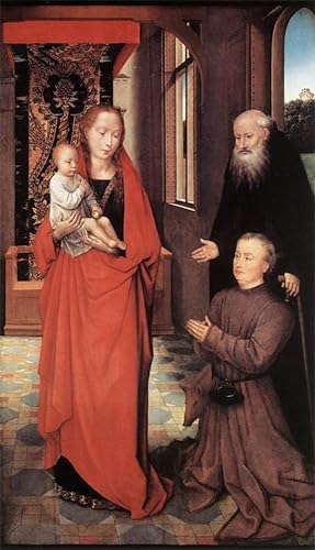 Toile Vierge à l'enfant avec saint Antoine - Affiche art Hans Memling 60x90