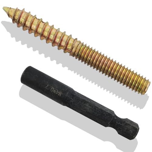 Image of M4 Hanger Bolt Driver,20pcs M4X35mm Hanger Bolts Assortment Kit with M4x0.7mm Driver,Double Headed Bolts Self-Tapping Screws,Grade 4.8,Iron, Color Zinc Plated Finish