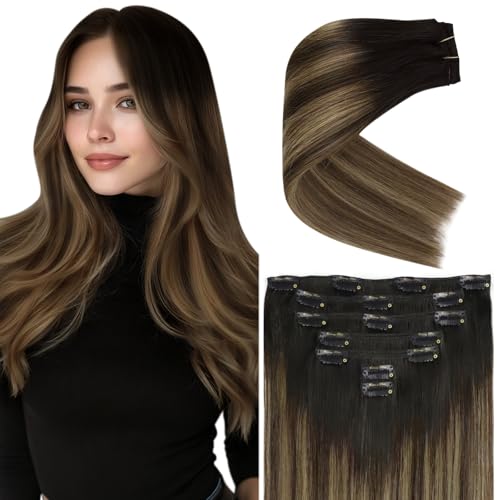 Ve Sunny Clip in Hair Extensions Black Ombre Hair Extensions