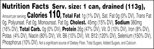 Image of StarKist Premium Light Tuna in Water (4.5 oz - 1 Pack) Wild Caught Canned Tuna, Shelf Stable Seafood, 26g of Lean Protein Per Can, Gluten Free & Soy Free, Ready to Eat for Salads and Sandwiches