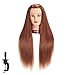Produktbild 66 cm-28 Mannequin Kopf Hair Styling Training Head Schraubenmännchen Kosmetologie Puppe Kopf Kunstfaser Haar Friseur Training Modell mit inkl. Halteklaue (6RB1813W63020)