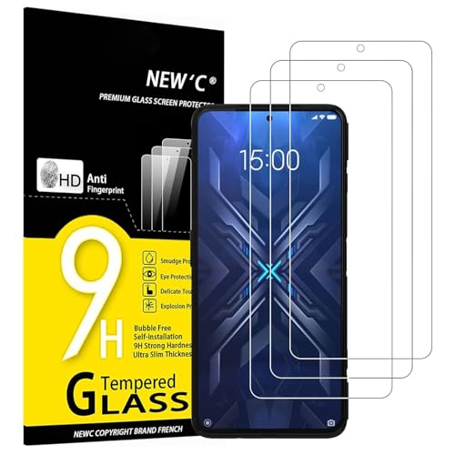 NEW'C Lot de 3, Verre Trempé pour Xiaomi Black Shark 4 / Black Shark 4 Pro 6.67, Film Protection écran - sans Bulles d'air -Ultra Résistant (0,33mm HD Ultra Transparent)
