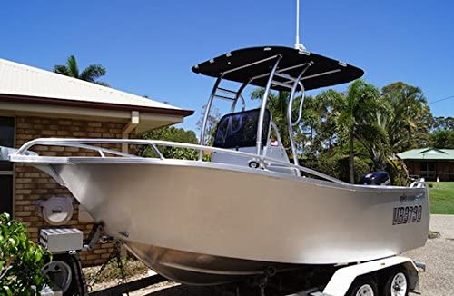 Dolphin Pro S2 T-Top ✮ Folding Center Console Fishing Boat Tower Bimini Canopy, Marine Anodized Aluminum, Collapsible Ttop, Centre Fold Down Shade Roof (Anodized - Navy Blue) #TOP2