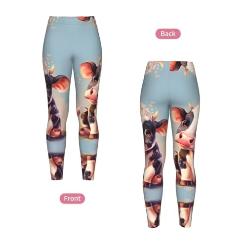 Leggings de compresión con estampado de vaca para mujer 4