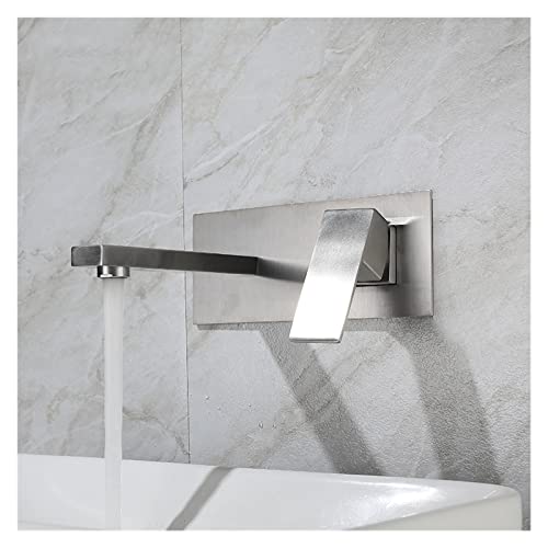 Robinet de lavabo mural mitigeur eau chaude froide acier inoxydable 304 évier or