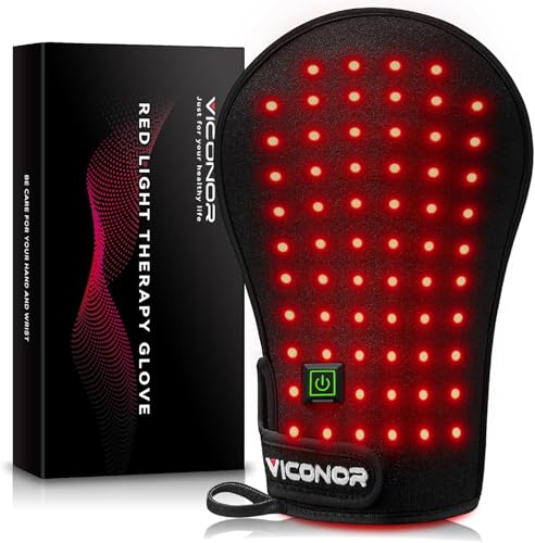 Dispositivo per terapia della luce rossa per mani, luce infrarossa, guanti da dito e polso, per la cura della pelle a luce infrarossa (confezione da 1)