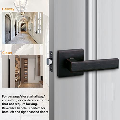 Newbang Passage Door Levers Interior Heavy Duty Square Door Handles, Hall/Closet Non-Locking Door Levers For Pantry Utility Room,Htl01-Orb-Ps-10P #TOP1