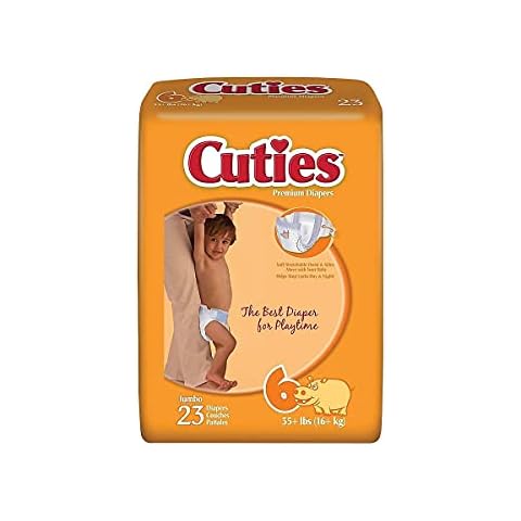 Cuties 72926 Cuties Premium Jumbo Diapers Size 6 92/PK (CR6001) Cover