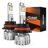 SEALIGHT 9004 Bulbs 38000LM Brighter, 6500K Xeon White S6 9004 Driving Lights, 60000+ Ultra-long Life HB1 Dual Bulbs with Fan, 5 Min Plug-N-Play, S6 Driving Fog Spot Light, Pack of 2