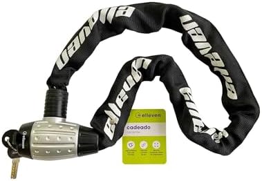 Cadeado Corrente Chave 90Cm X 8mm Preto