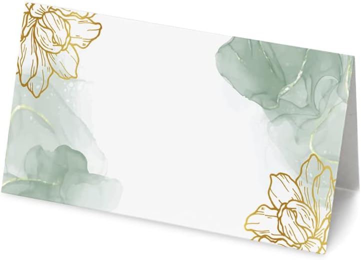 50 Floral Watercolour Name Place Cards, 8cm by 4cm Place Name Cards for Table Setting Christmas, Parties