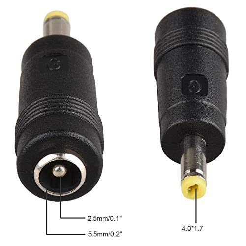 10 piezas conector DC macho 4.0x1.7 mm a hembra 5.5x2.5 mm miniatura 4