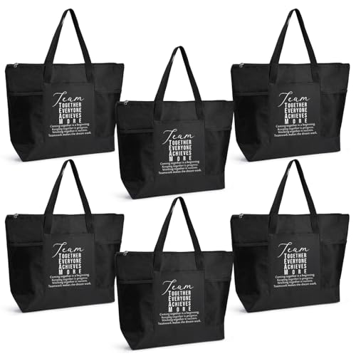 Image of 6 Pcs Team Appreciation Tote Bags Pocket for Women Employee Appreciation Gifts for Nurses Volunteer Cowork
