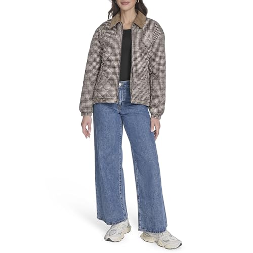 Levi's Women's Diamond Quilted Jacket with Corduroy Collar2