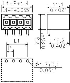 Conector SL de 8 polos Weidmuller 1605130000 con salida de 90 grados 2