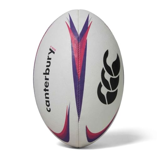 Canterbury Mentre Rugby Ball- White/Purple -DS, 5