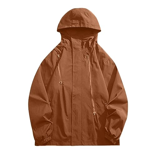 Ymosrh Men's Jacket Waterproof Rain Lightweight Hooded Shell for Travel Hiking Golf Raincoats with Hood, M-5XL2