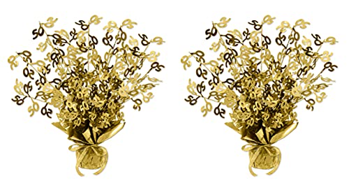Beistle 2 Piece Metallic Plastic Gold Gleam ‘N Burst 50Th Wedding Anniversary Centerpiece Birthday Party Table Decorations, 15" #TOP11