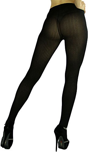 Image of ToBeInStyle Womens High Fashion Sheer Full Footed Vertical Stripe Tights