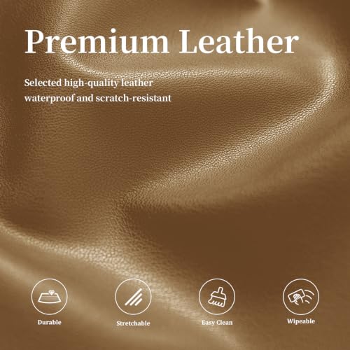 Image of PU Leather Bar Stool Covers with Backs Waterproof Bar Stool Chair Covers