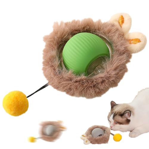 AIIONP Interactive Cat Toys Ball, 2025 New Automatic Rolling Dog Cat Balls for Indoor, Smart Interactive Rolling Dog Ball Moving Toys, USB Rechargeable, Electric Cat Toys for Dog/Cat (Green)