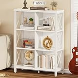 FATORRI Estante organizador de almacenamiento de 6 cubos, estantería industrial de cubos (roble blanco)