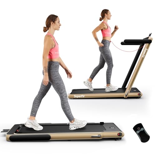 Image of Goplus 2 in 1 Folding Treadmill, 2.25HP Superfit Under Desk Electric Treadmill, Installation-Free with Remote Control, APP Control and LED Display, Walking Jogging for Home Office