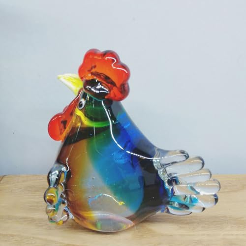 Coq en verre artisanale VALICLUD statuette décorative pour maison
