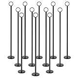 New Star Stainless Steel Table Number Holder Table Number Stand Place Card Holder, 18-Inch, Set of 12, Black Finsh