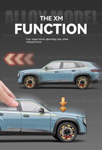 Image of 1:24 B-M-W XM Diecast Metal Pull Back Car with 6 Openable Doors with Sound and Light Toy Decoration car Best Gift Toys for Kids (1:24 B-M-W XM - Blue)