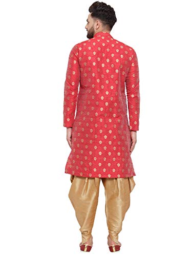 Image of Larwa Men's Cotton Silk Kurta And Salwar Dhoti Set