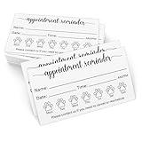 321Done Vet Appointment Reminder Cards, Made in USA - 3.5x2 White, Paw Print Office Supplies for Dog Grooming, Pet Care, Check-ups, Vaccinations, Follow-up Visits, Client Reminder - Set of 50