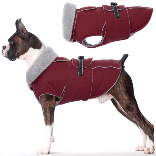 Image of Lelepet Dog Coat Reflective Waterproof Fleece Vest with Adjustable Buckle