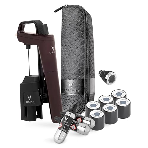 Coravin Timeless Six Plus Wine Preservation System - By-the-Glass Wine Saver - With 3 Pure Argon Gas Capsules, 6 Screw Caps & Wine Aerator - Limited Edition Hermitage Red by CORAVIN - Used condition - US$360.05