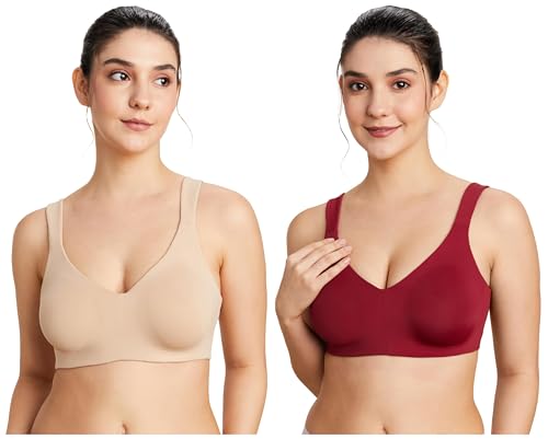 Image of Symbol Premium Nylon Blend Women's Minimiser Bra (Non Padded,Wired,Full Coverage,Broad Cushioned Strap,4 Way Stretch Fabric)