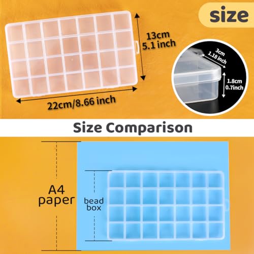 Image of Eppingwin 28 Grids Bead Organizer, Craft Organizers and Storage, Acrylic Organizers, Plastic Bead Organizer Box for Crafts Organizing Storing