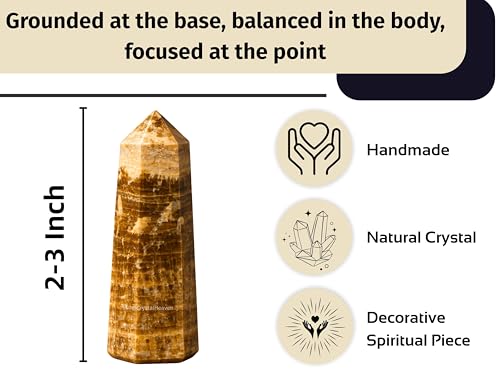 Image of Crystal Heaven Certified Aragonite Crystal Tower Obelisk Point for Chakra, Healing and Balancing - AAA Grade Original Certified Gemstone Agate for Reiki Meditation Yoga Spiritual (2-3 Inches)