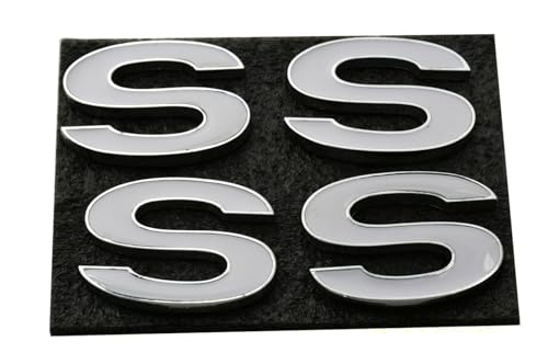 4Pcs Metal SS Front Emblems 3D Badge Replacement for1969-72 Chevelle SS 3953634 (Chrome White) by ISIKUKU - Image 2