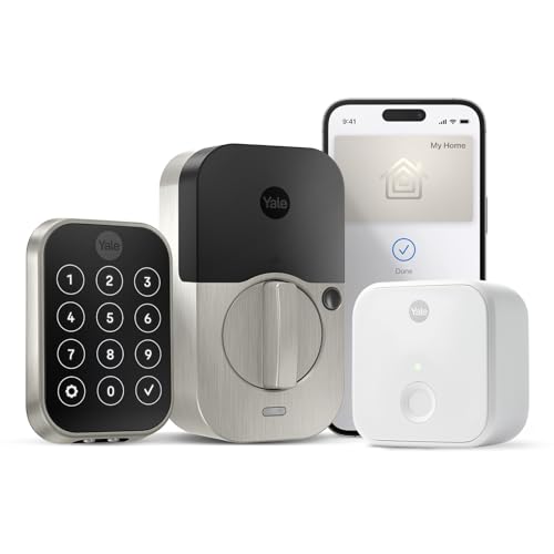 Image of Yale Assure Lock 2 Plus Apple Home Keys, Satin Nickel Keyless Entry Door Lock with Wi-Fi Connected Touchscreen Keypad for Code Entry, YRD450-N-CB1-619