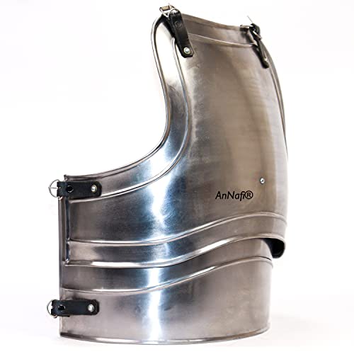 Image of AnNafi Medieval Jousting Knight Body Armor Cuirass 18g Replica Adult Warrior Guard Silver Costume Protective Antique King Body Suit for Adult Medieval Costumes Armor SCA LARP Replica Costume