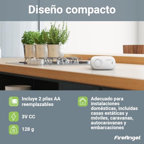 Alarma de CO FireAngel FA3313 con sensor avanzado y diseño portátil 7