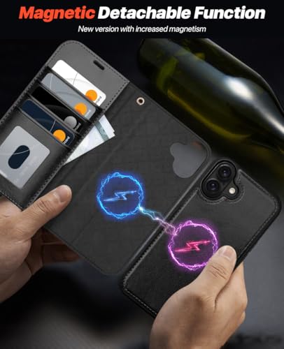 Coque iPhone 16 Plus amovible en cuir premium noir OCASE - 3