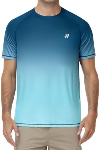 Runhit UV Shirt Herren Kurzarm, Schwimmshirt mit UPF 50+ Sonnenschutz, Schnelltrocknendes Rashguard Atmungsaktives Badeshirt für Wassersport, Surfen und Outdoor