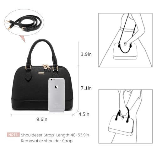 LOVEVOOK Purse for Women Small Crossbody Bags Classic Double Zip Top Handle Dome Satchel Bag - Image 4