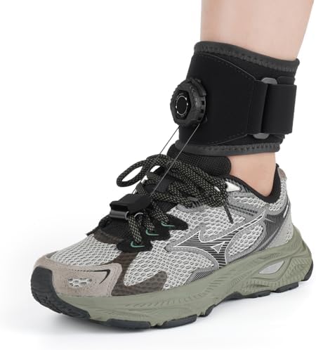 AFO Foot Drop Brace for Walking with Shoes, Upgraded Knob & Steel Wire, Longer Straps for Comfort, Adjustable Soft Walking Support for Dorsiflexion, Left/Right Foot for Women Men (L/XL)